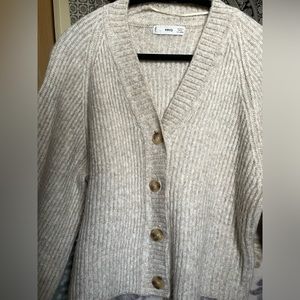 cream cardigan, oversized